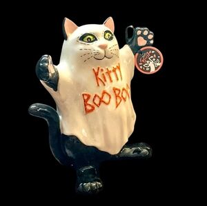 NWT 2022 Blue Sky Adorable Kitty Boo Boo Black Cat Ghost by Heather Goldmine🍁🎃